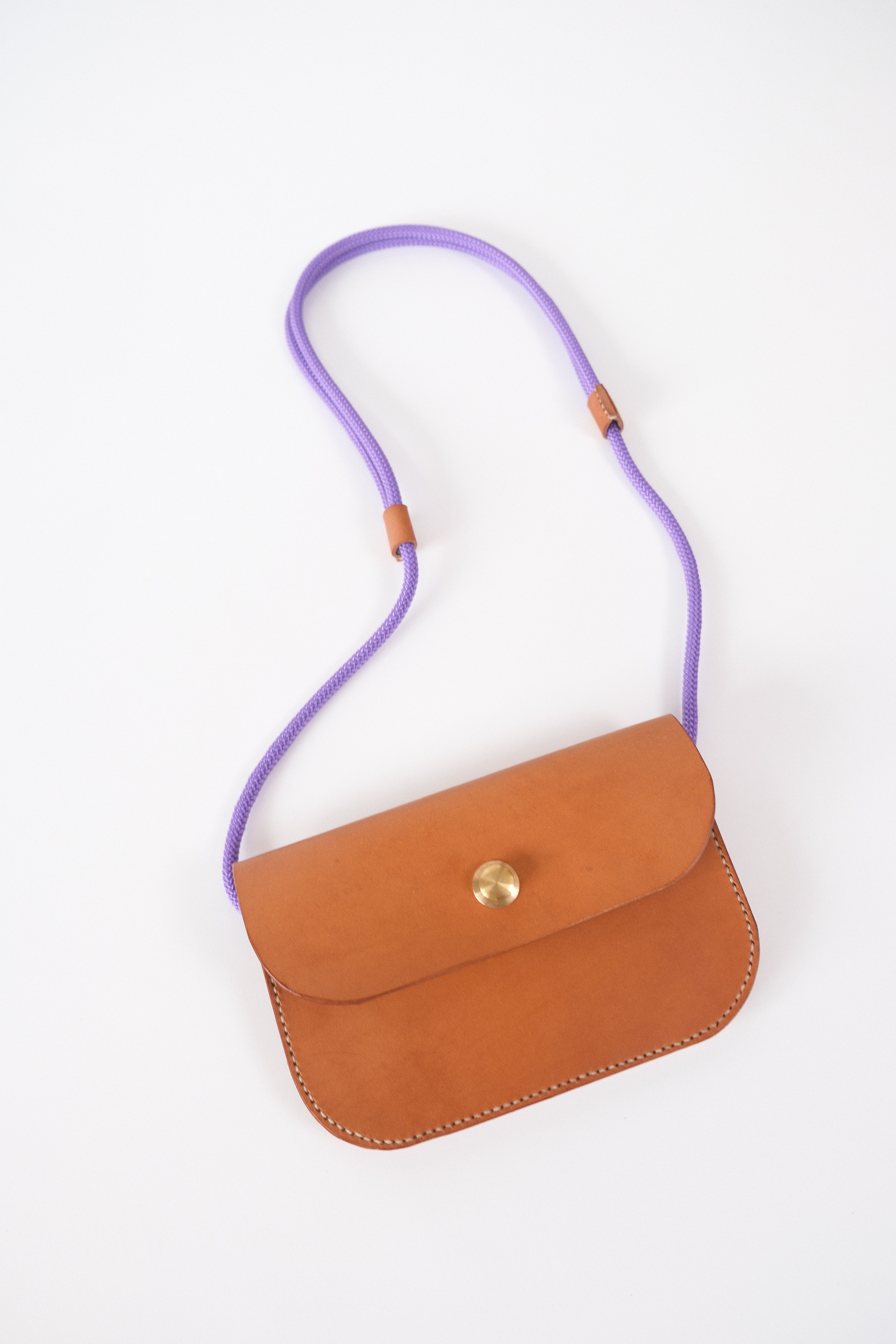 Cross Body Pouch - Tan/Violet