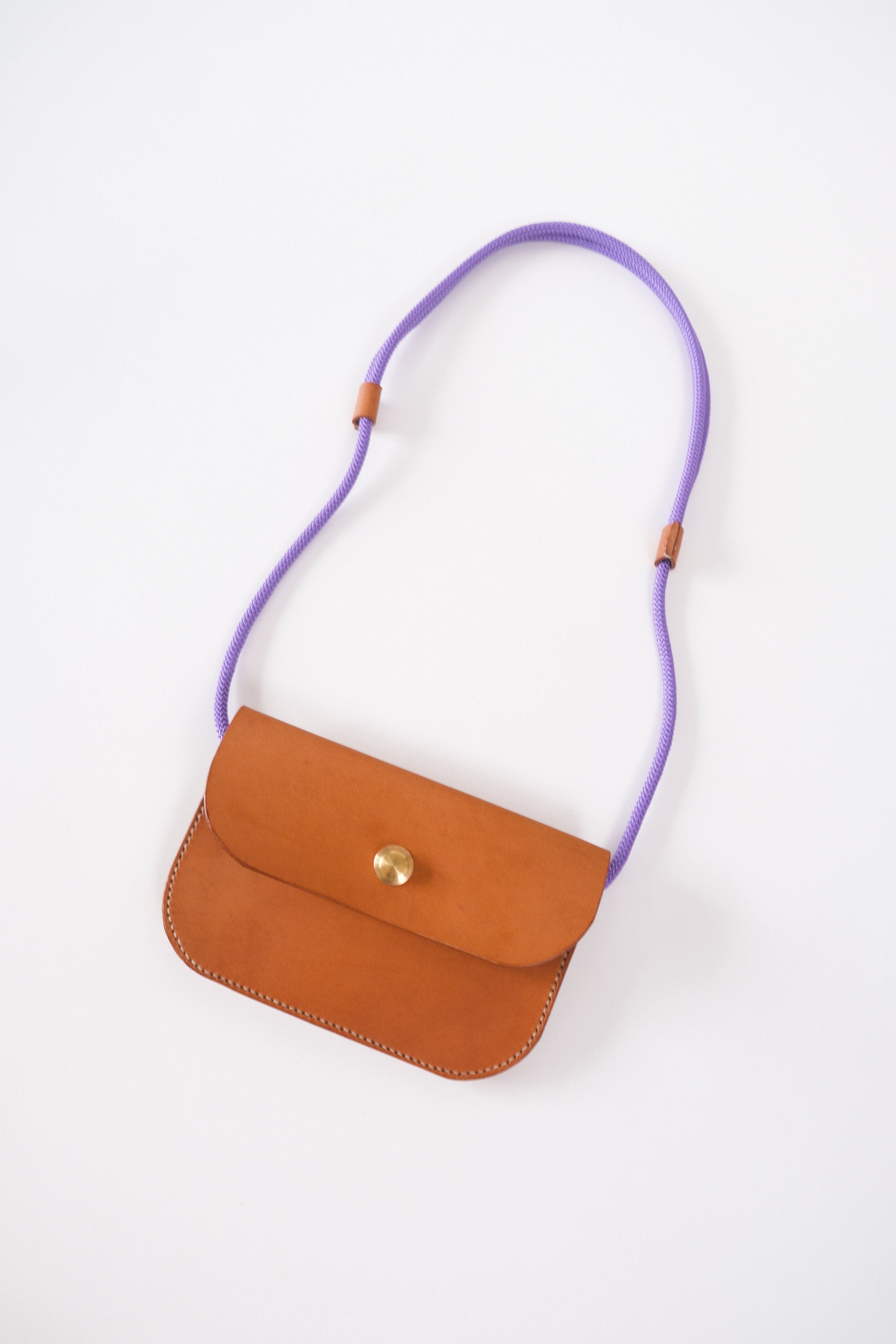 Cross Body Pouch - Tan/Violet