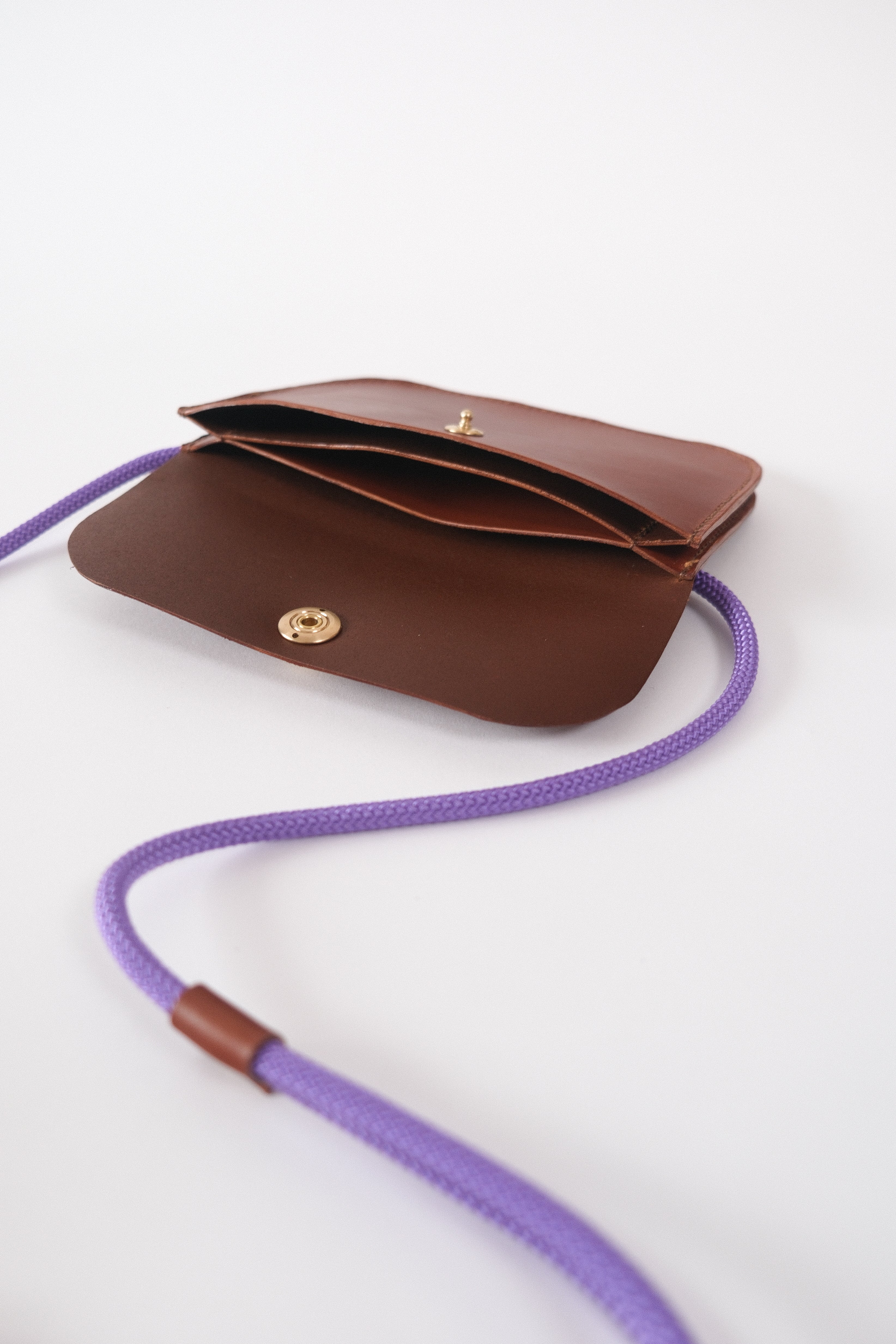 Cross Body Pouch - Brown/Violet