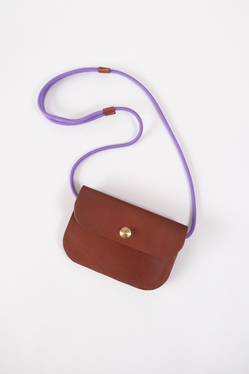 Cross Body Pouch - Brown/Violet
