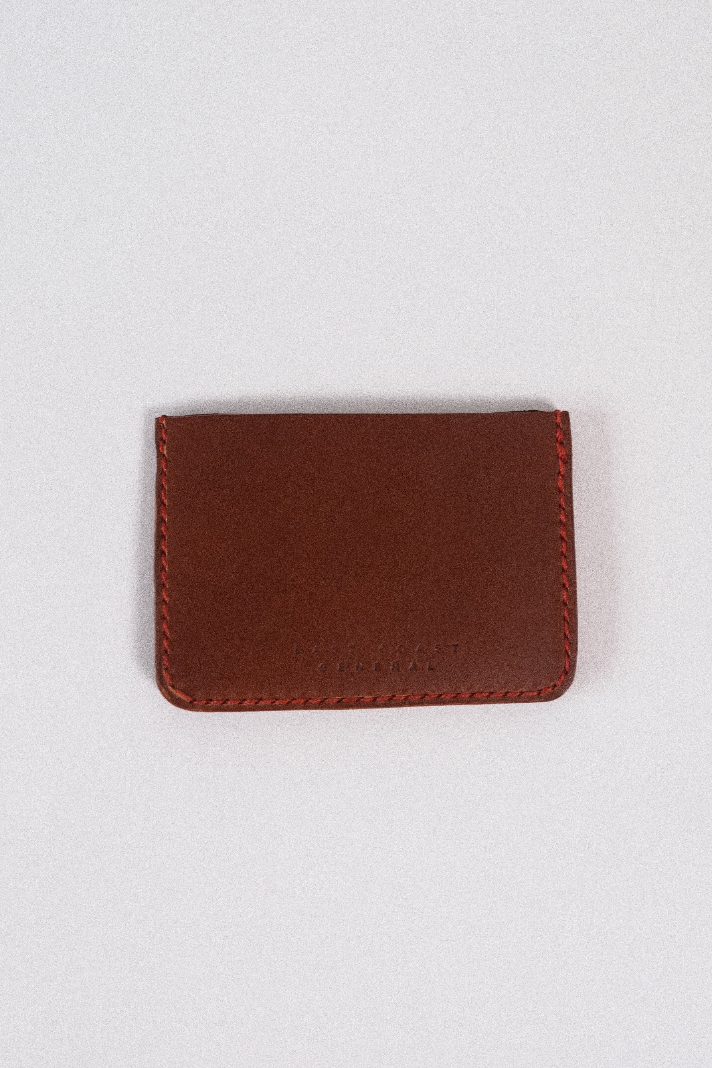 Leather Card Holder - Choc/Red