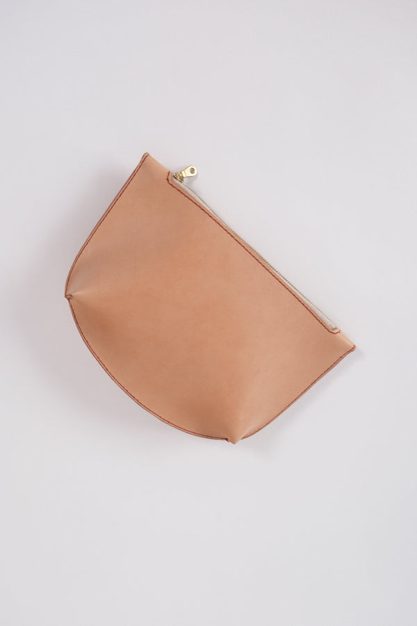 Leather Pouch - Natural/red