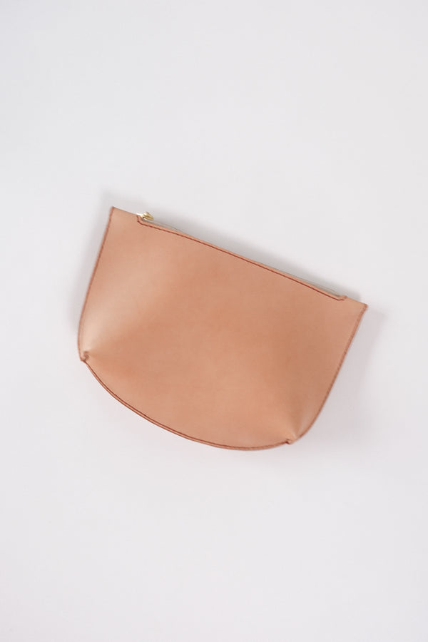 Leather Pouch - Natural/red