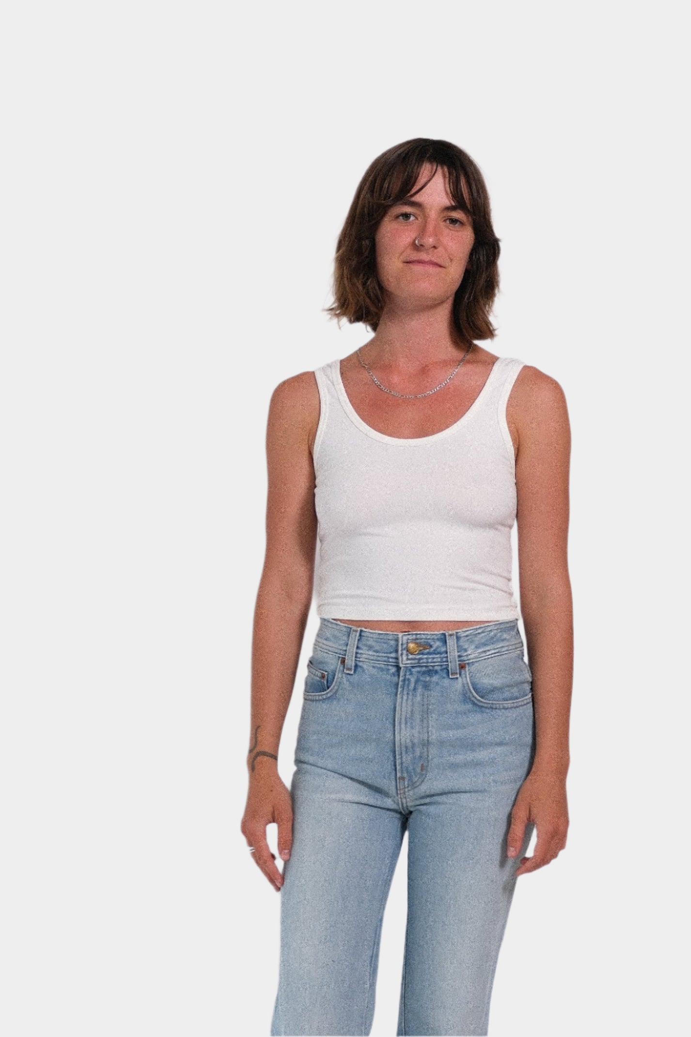 Sporty Tank - WASHED WHITE