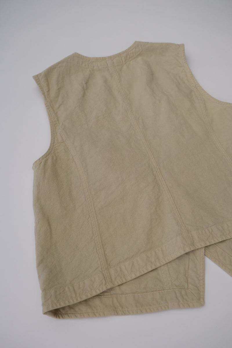 Cotton Linen Canvas Waistcoat Top