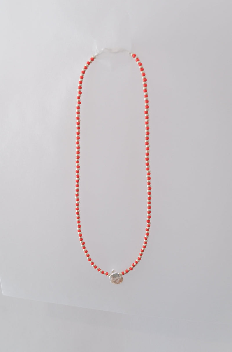 No.11  Necklace - Red/sand