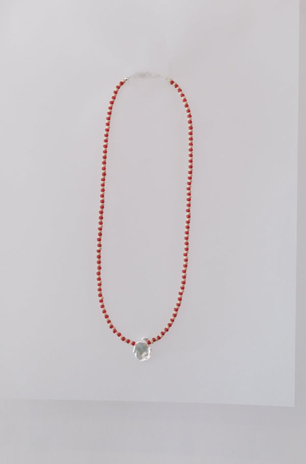 No.11  Necklace - Cherry/Sand