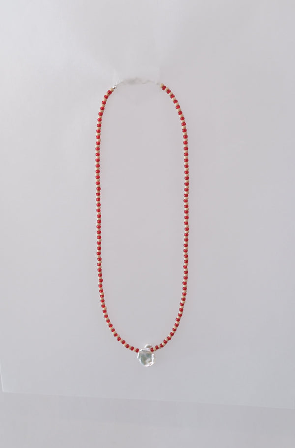 No.11  Necklace - Cherry/Sand