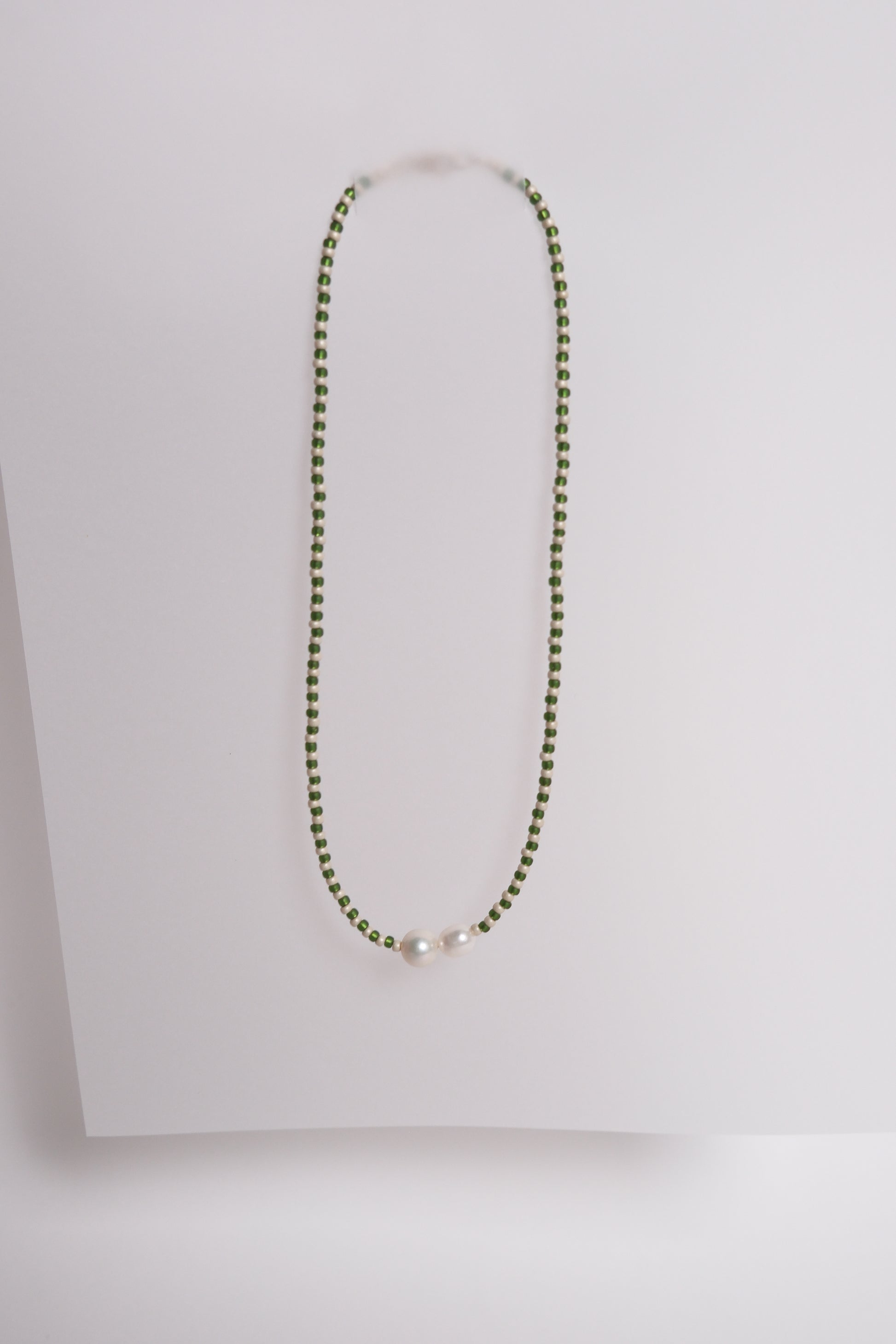 No. 12 Necklace - Green/Sand