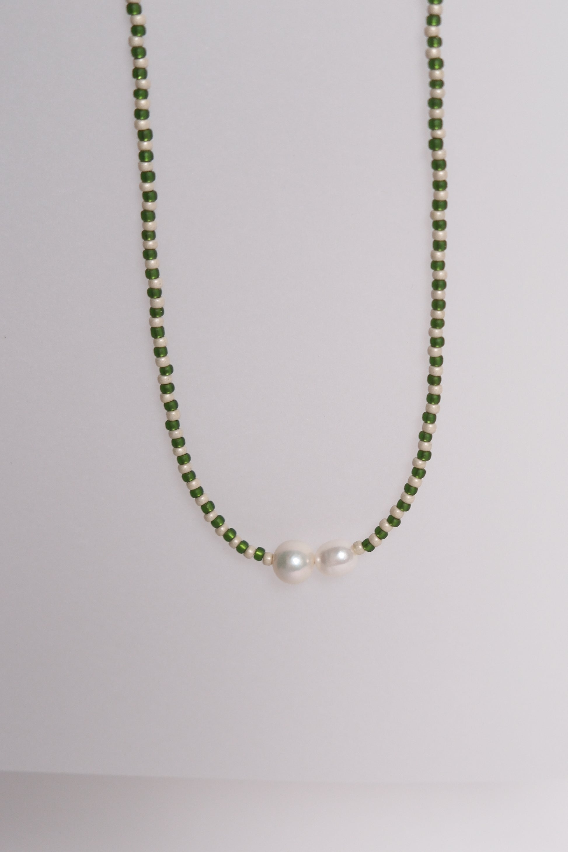 No. 12 Necklace - Green/Sand