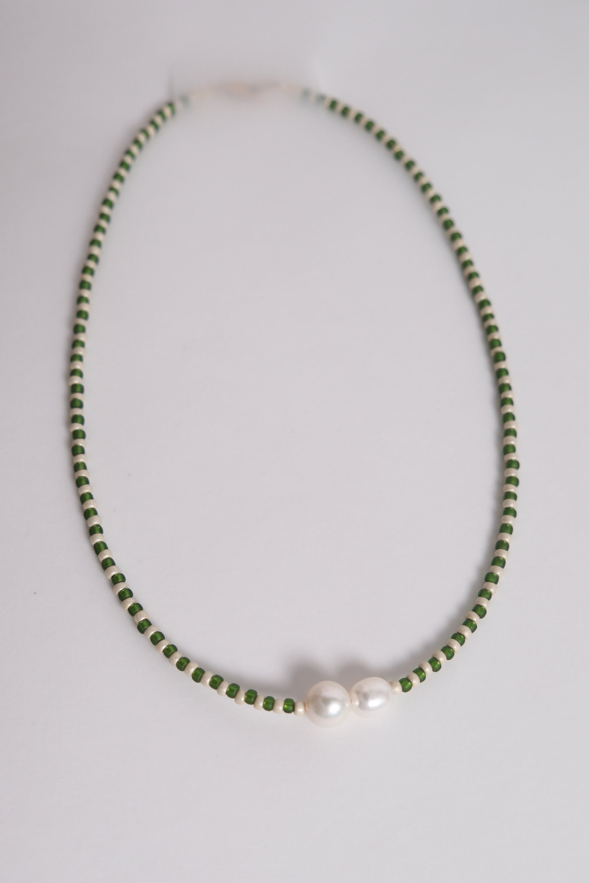 No. 12 Necklace - Green/Sand