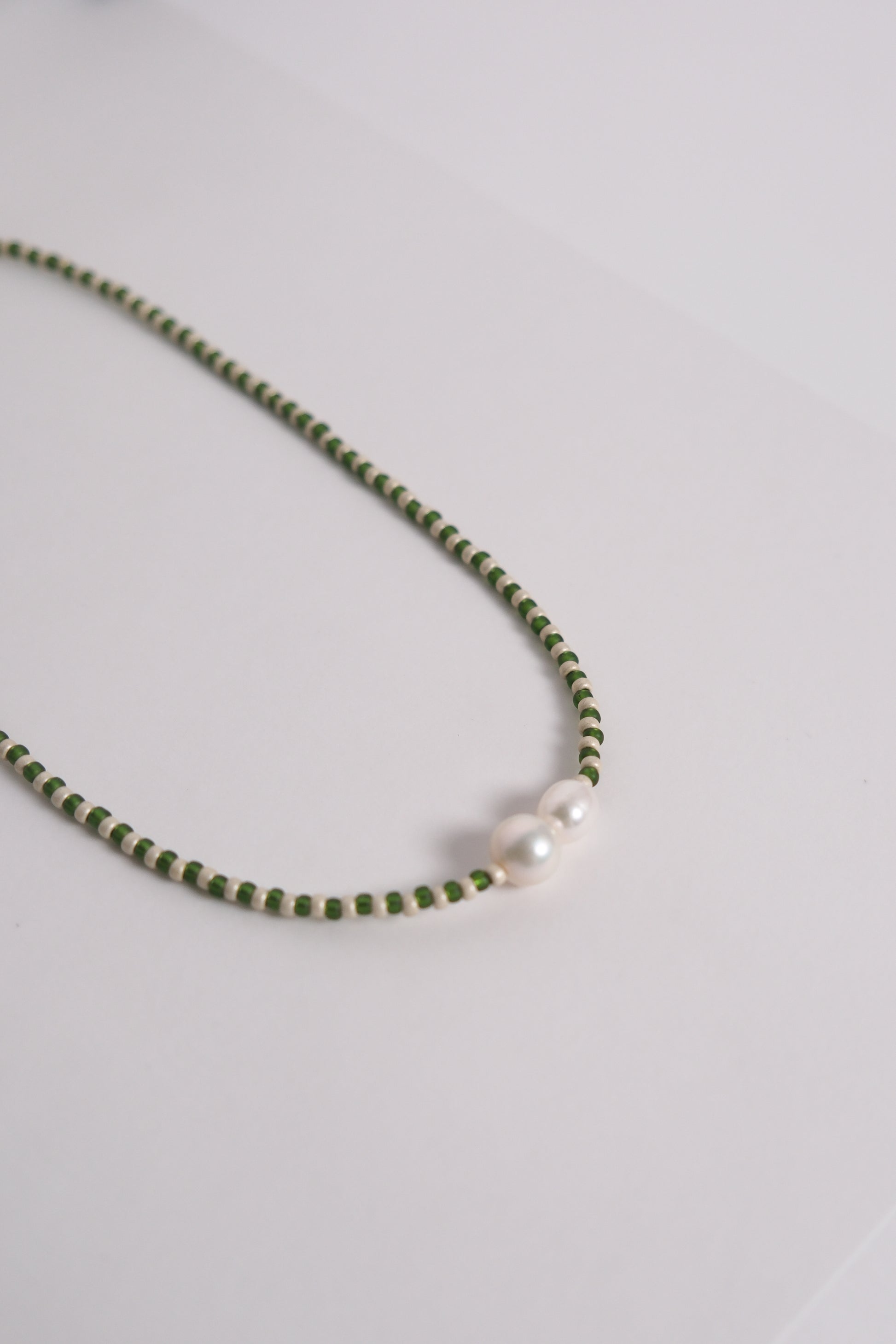 No. 12 Necklace - Green/Sand