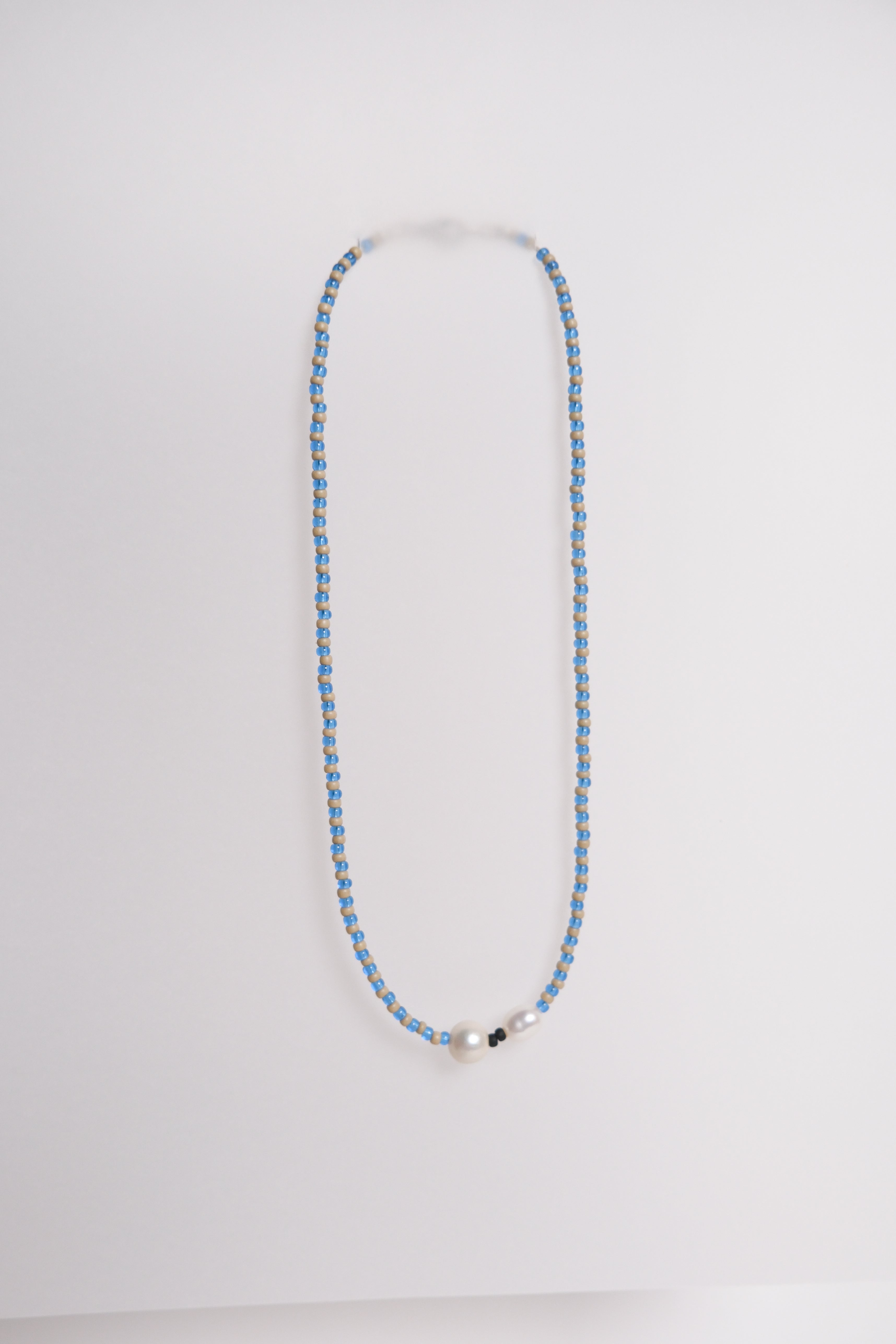 No. 12 Necklace - Blue/Sand
