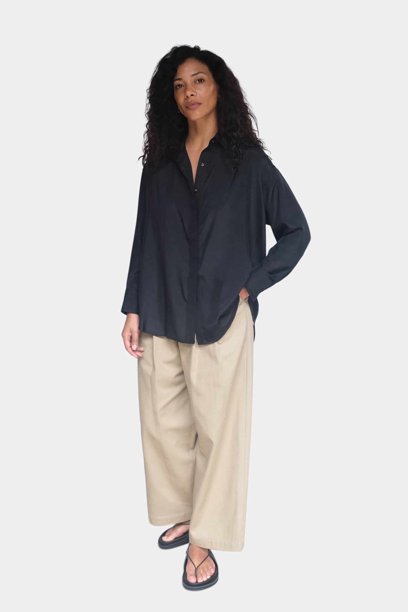 No.19 black silk shirt