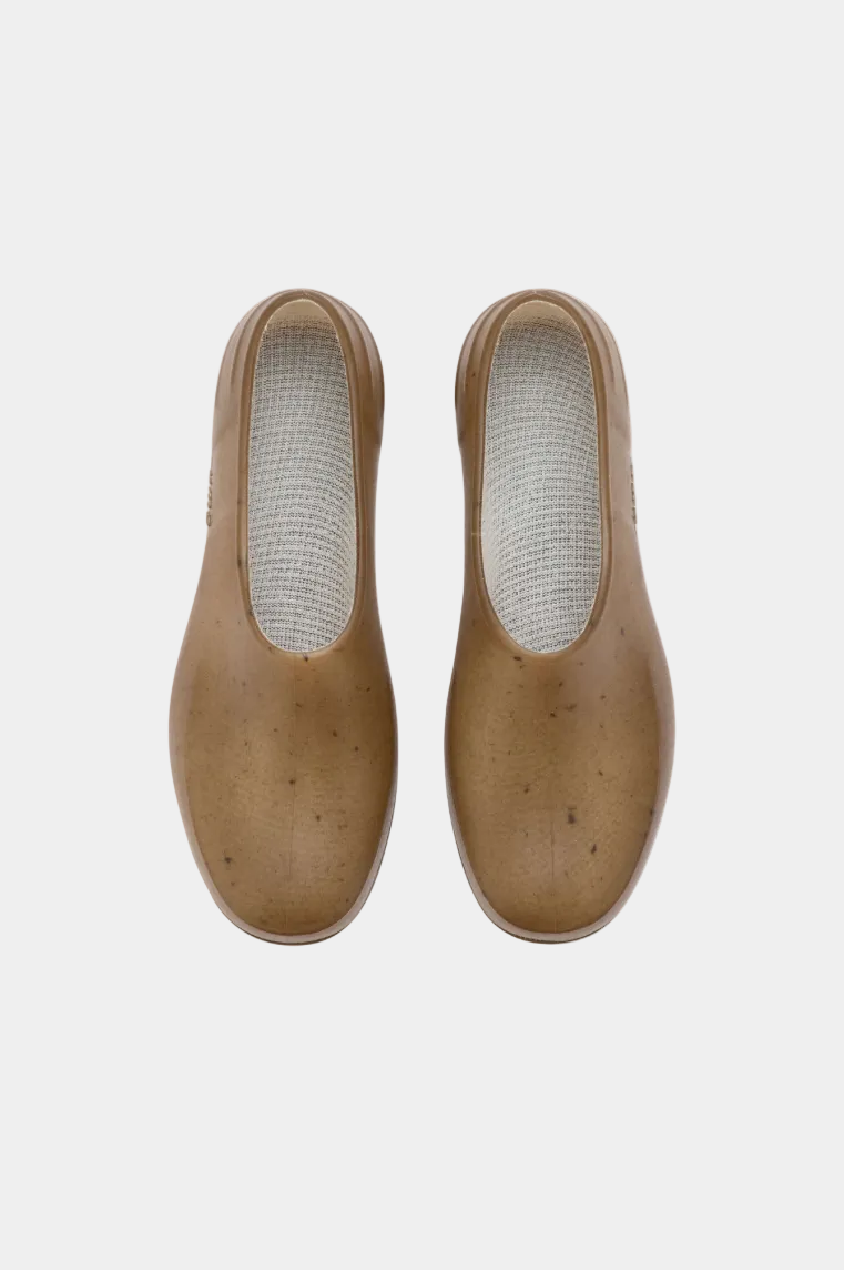 Plasticana Gardana Clog in Ecru hemp waterproof shoe above view - East Coast General