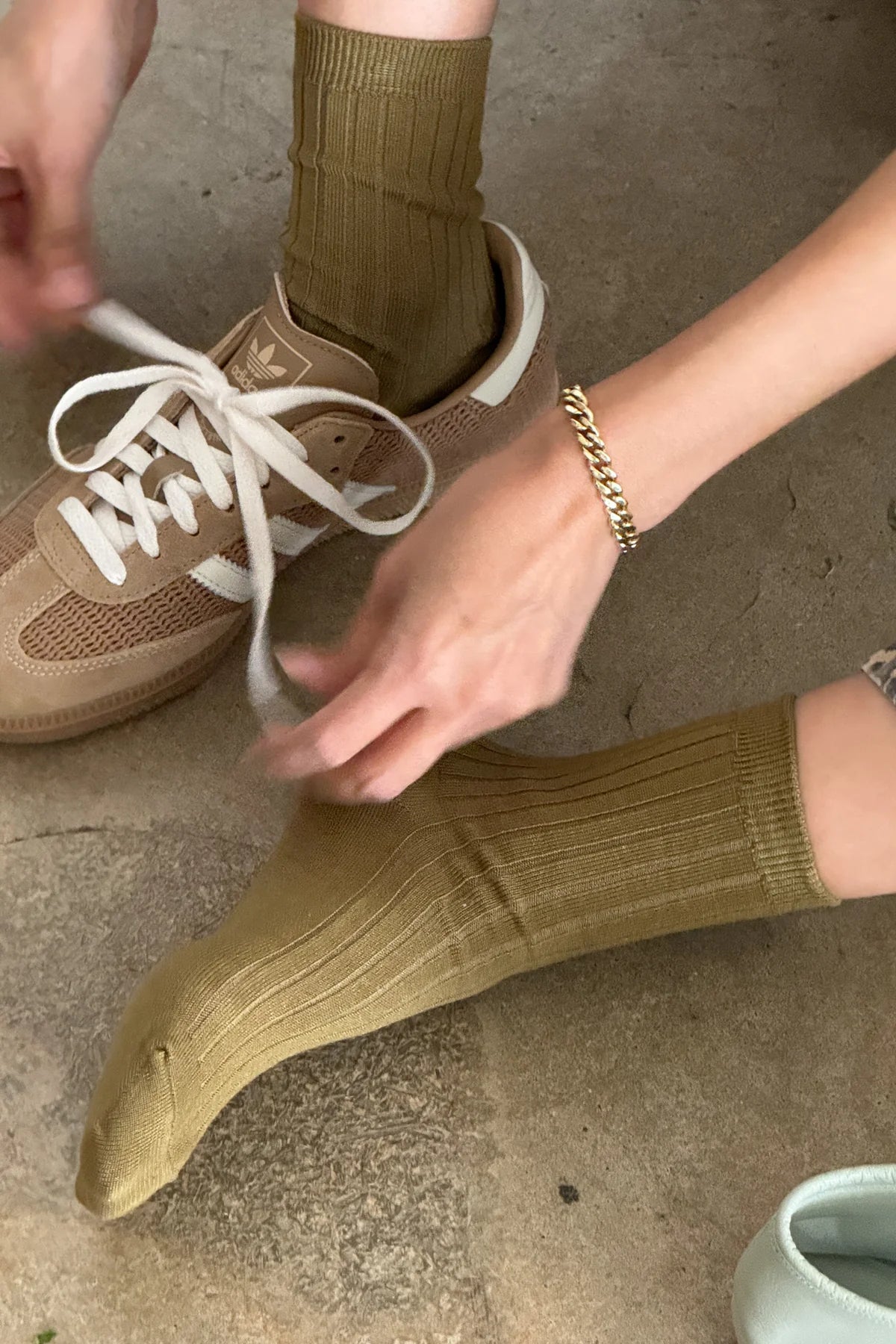 her socks in pesto