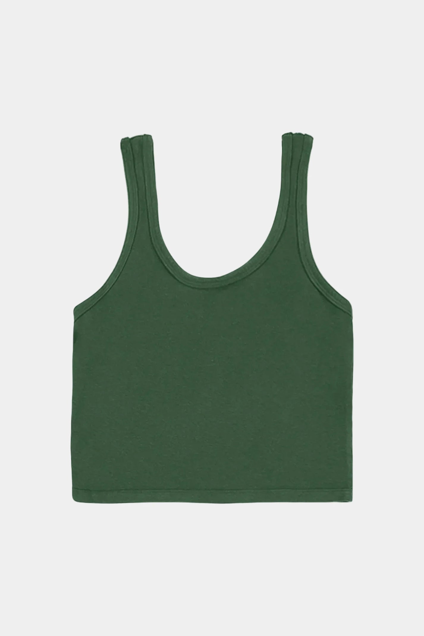 Green tank top on a white background
