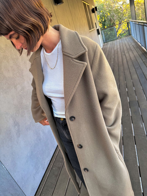 No. 50 Wool Overcoat - Taupe