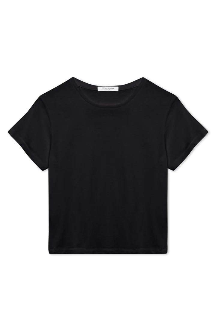 Black t-shirt on a white background