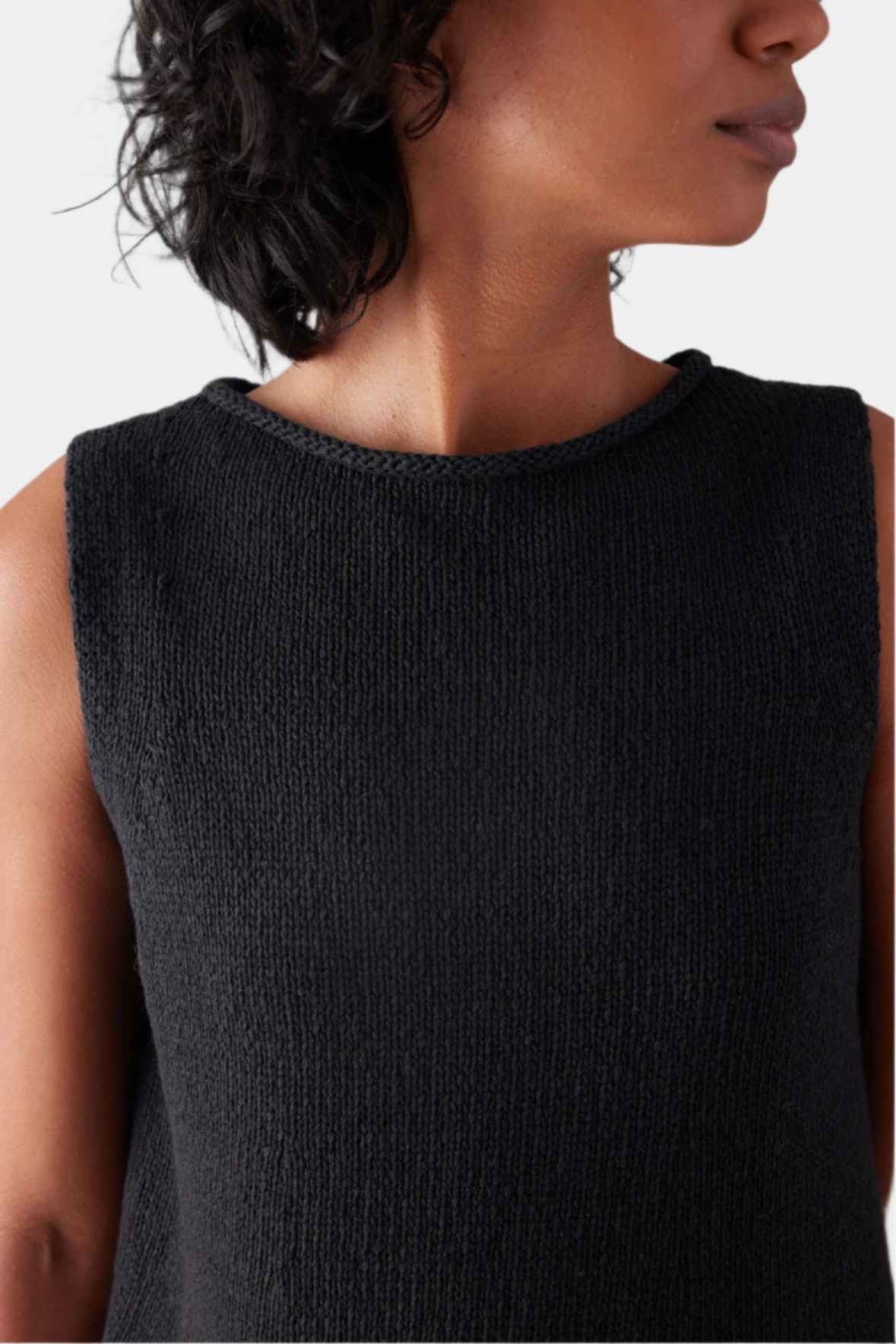 Linen cotton knitted tank