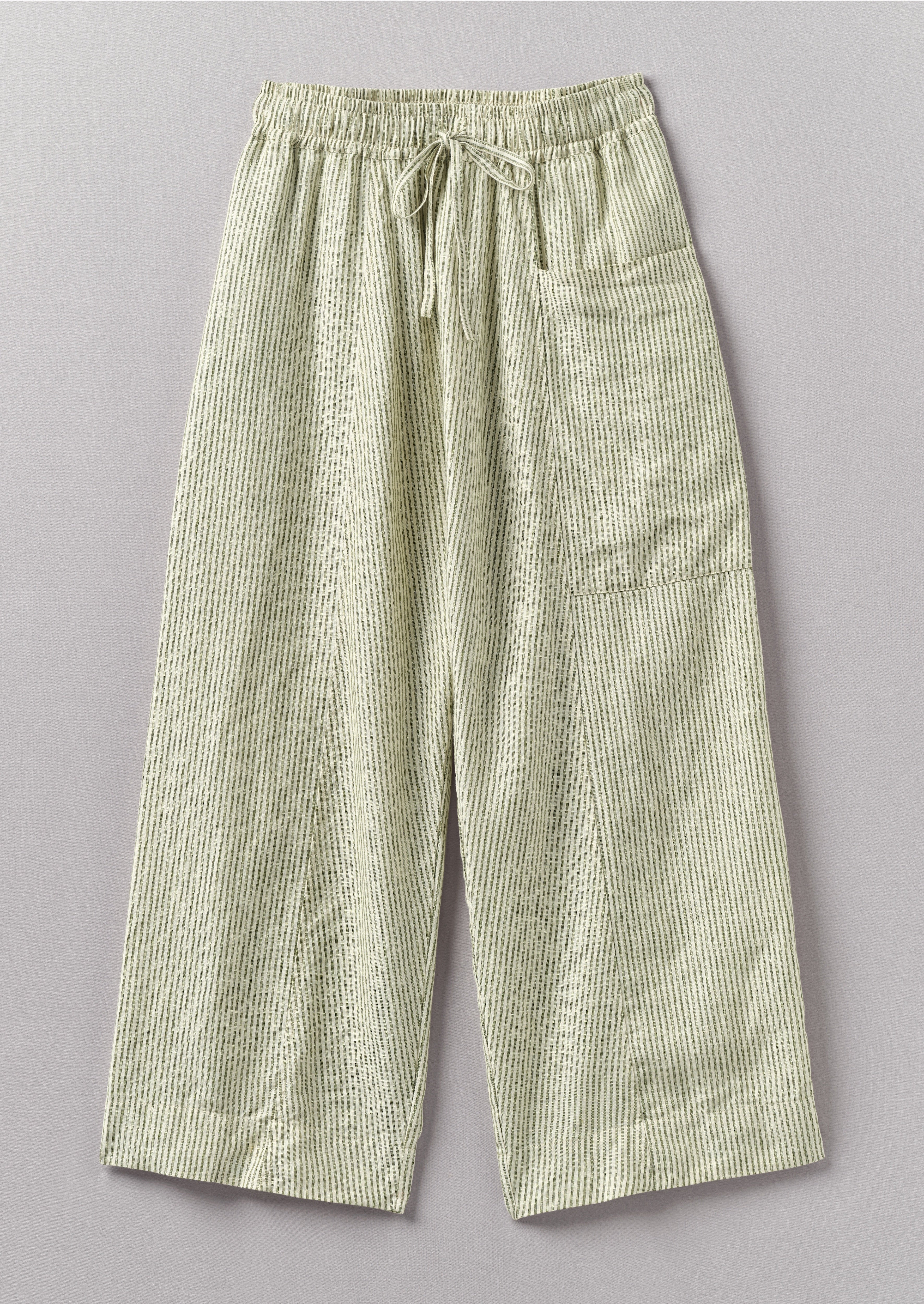 Linen Stripe pull on trousers