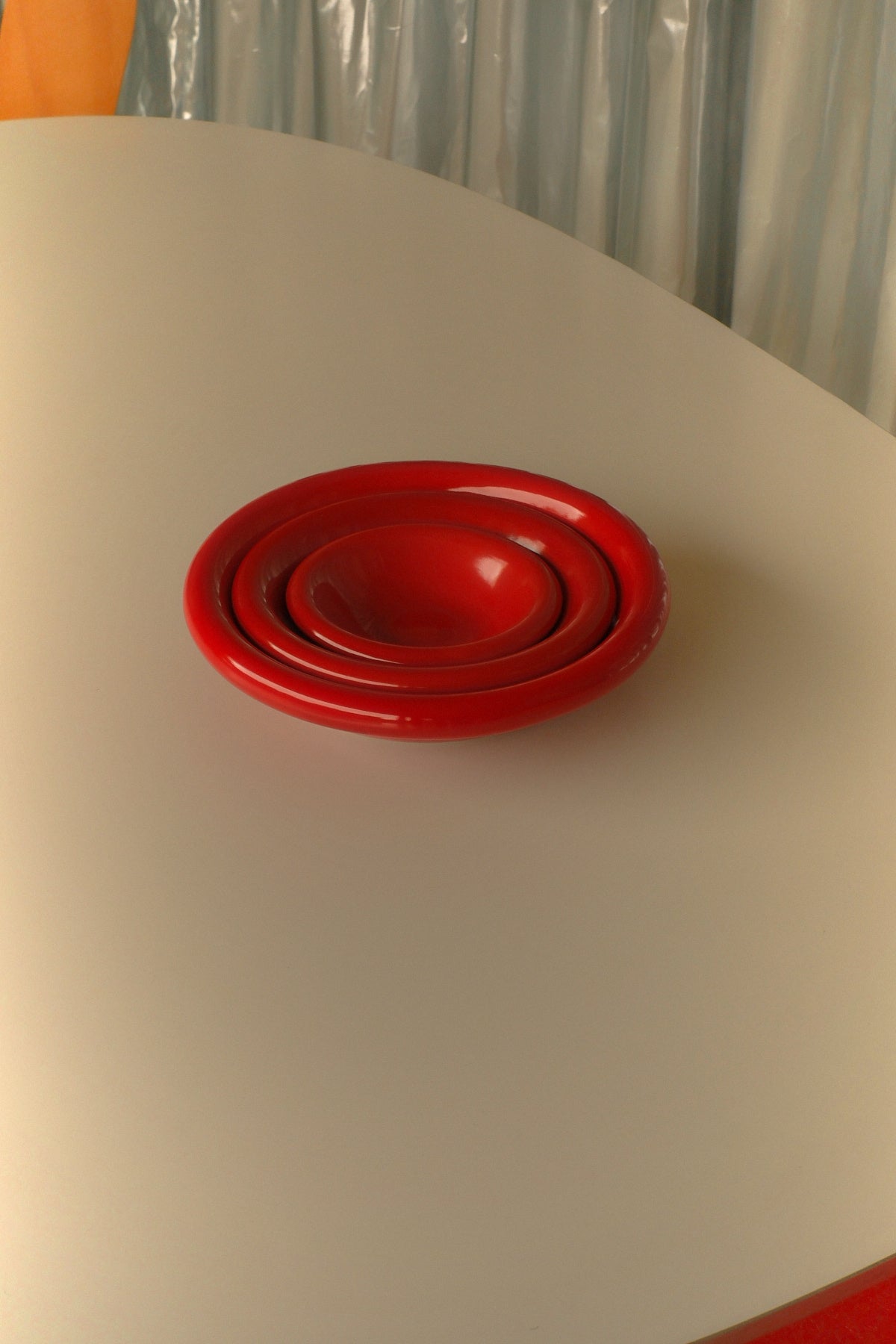 side bowl in tomato on white background