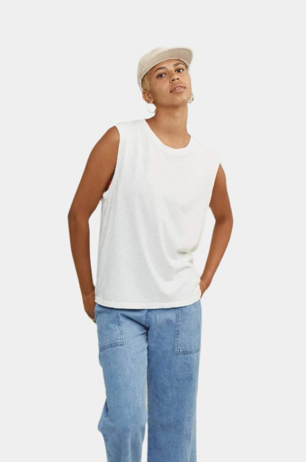 Malibu Muscle Tee - Washed White