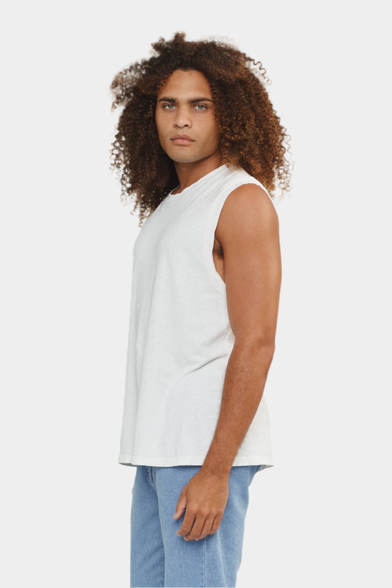 Malibu Muscle Tee - Washed White