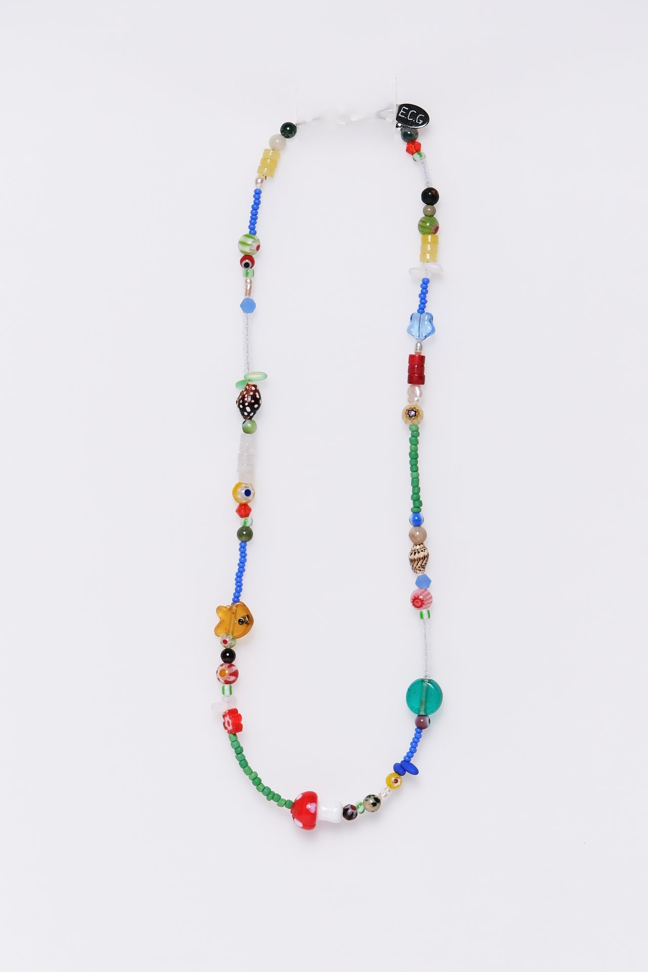 No. 7 Necklace - Red/Green Mushroom