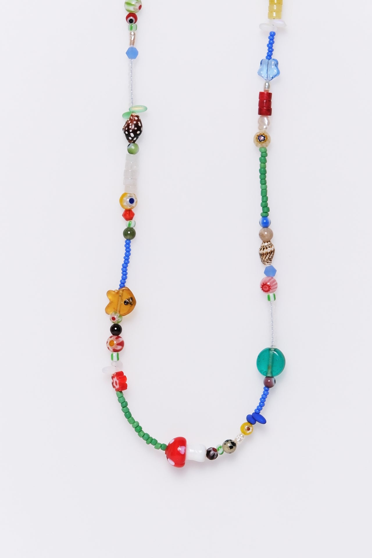 No. 7 Necklace - Red/Green Mushroom
