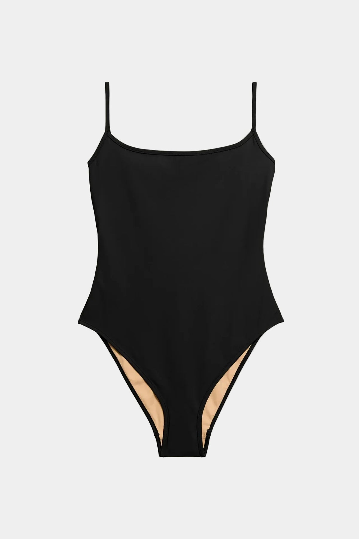 Nu Swim Noodle Suit in black minimalist one piece swimwear flat lay - East Coast General