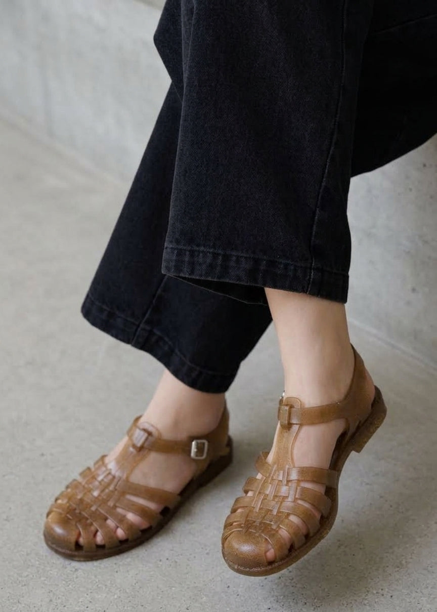 Plasticana Sunchanvre fisherman sandals styled with wide leg trousers - East Coast General