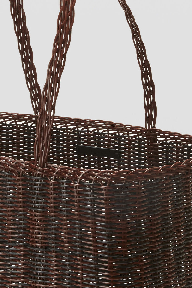 Palorosa Quadretti Medium tote bag side view showing woven handle construction