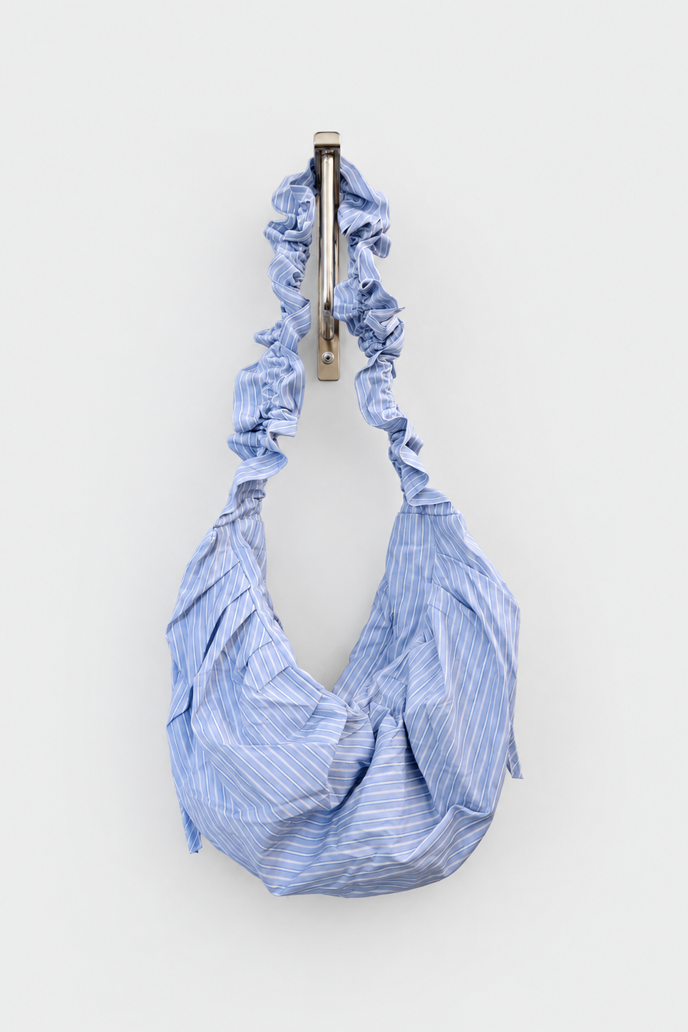 Ruched stripe blue shoulder bag - East Coast General 