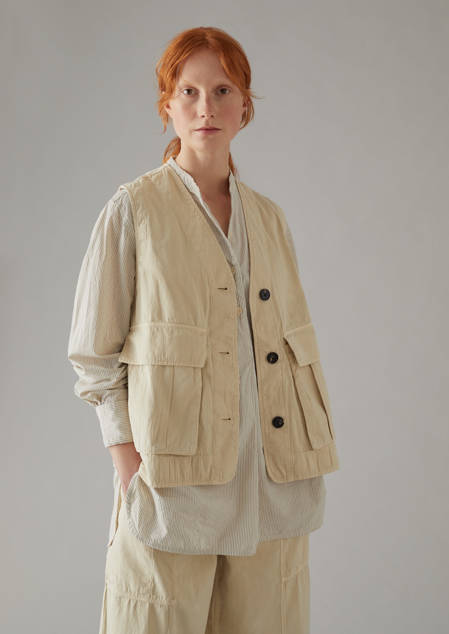 Cotton Linen Canvas Gilet