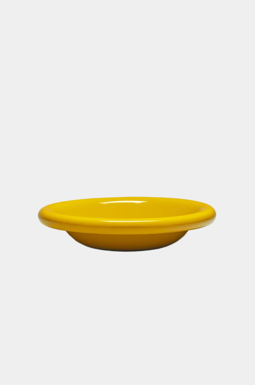 Yellow ceramic Bowl
 on a gray background