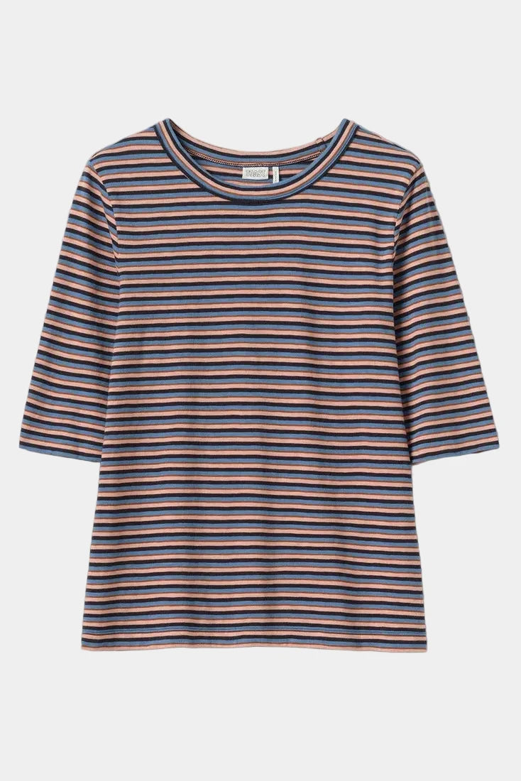 TOAST Cleo Cotton Stripe Tee in Multi colorway flat lay - East Coast General