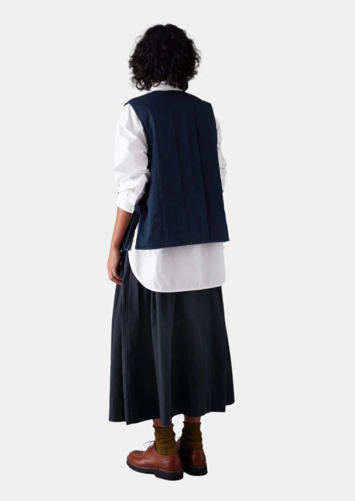 Indigo Twill Side Tie Vest