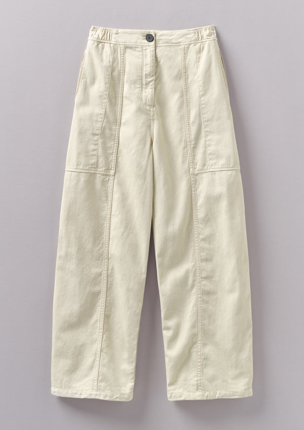 Panelled Cotton Linen Canvas Trousers