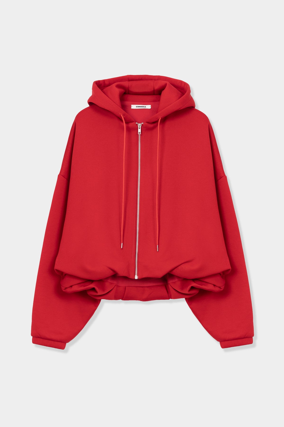 Cordera Balloon Hoodie in red oversized zip hoodie with cocoon hem - East Coast General