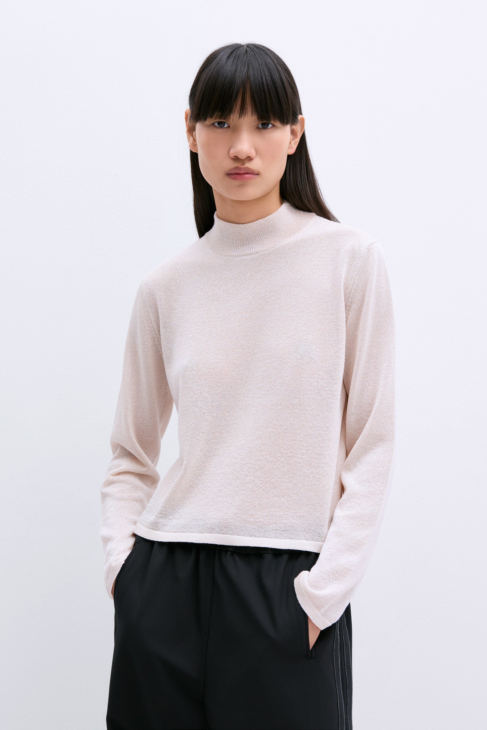 Viscose Shimmery Turtleneck Sweater