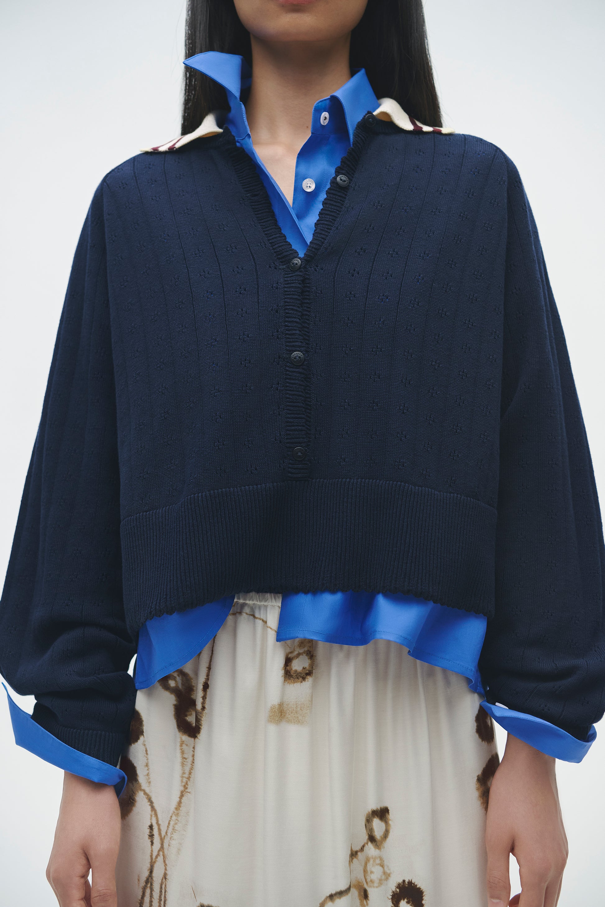 ORGANIC COTTON LONG SLEEVES POLO NAVY