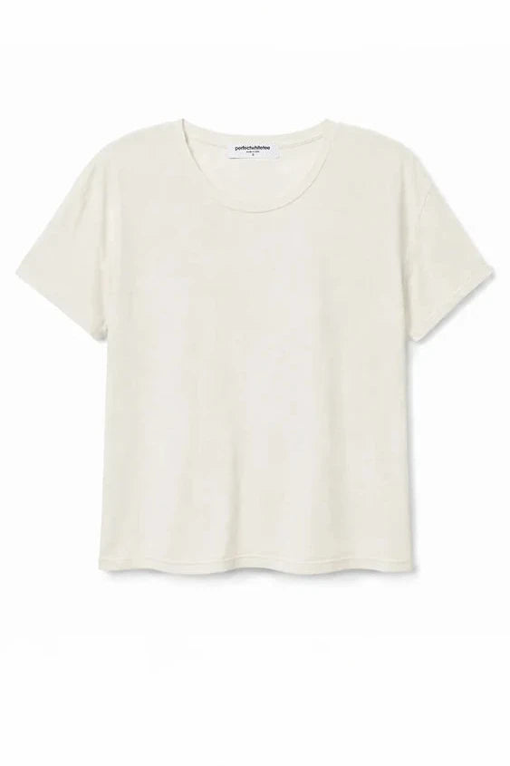 Flat lay of perfectwhitetee Harley tee in Bright Ivory - East Coast General