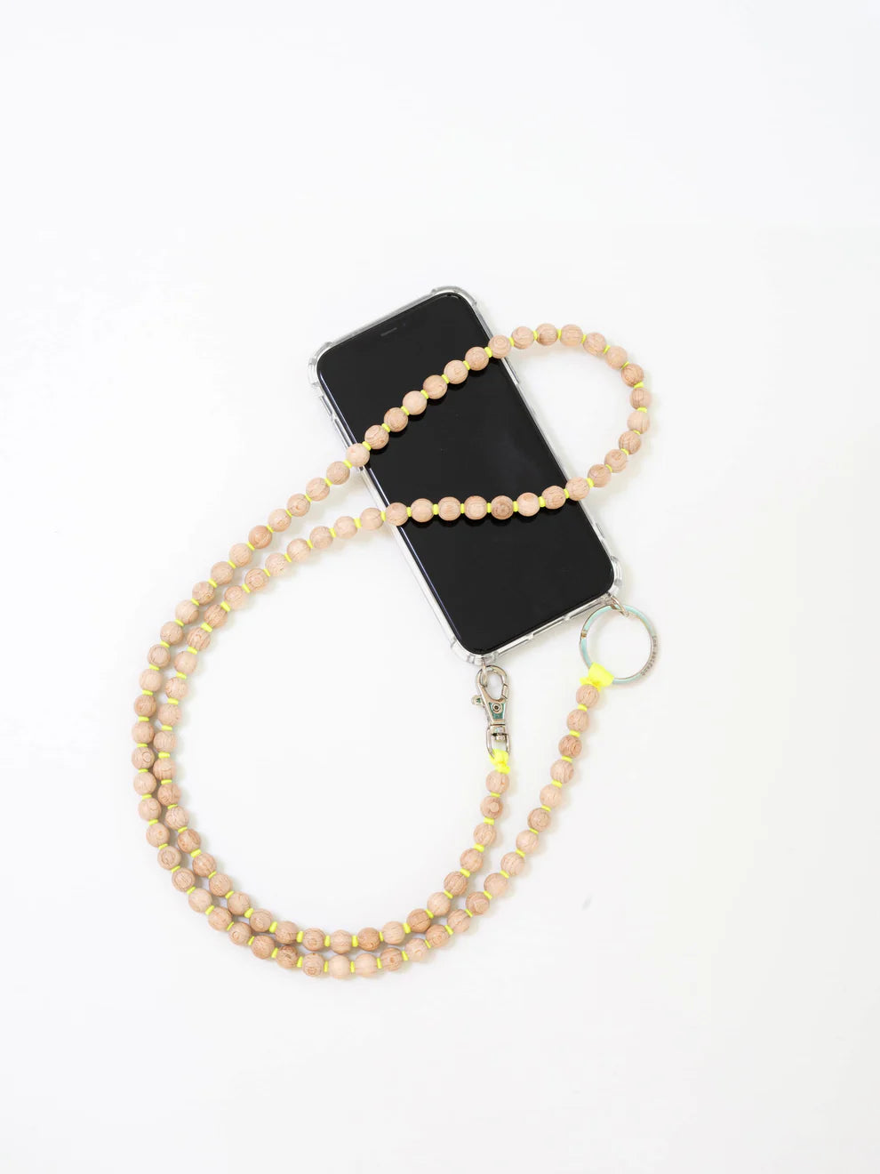 HANDYKETTE Phone necklace - natural - neonyellow