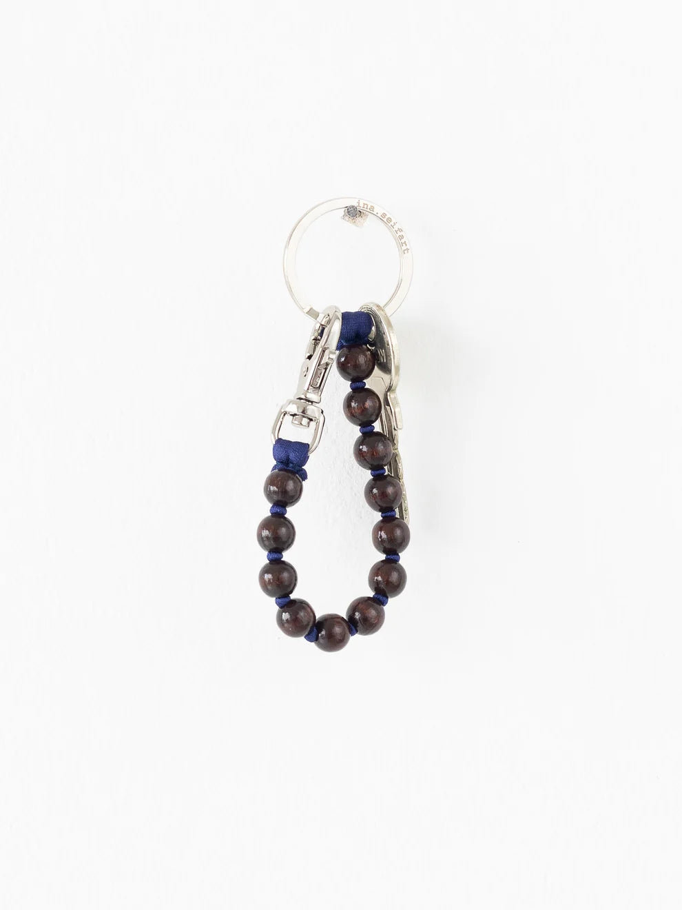 Perlen short keychain - Brown/dark blue