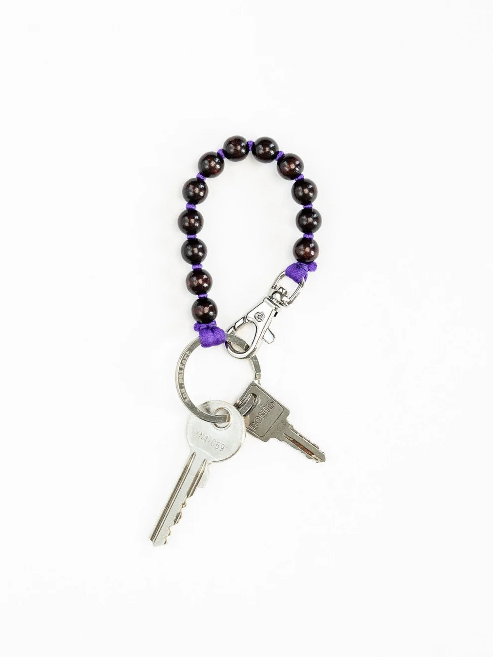 Perlen short keychain - Brown - Purple