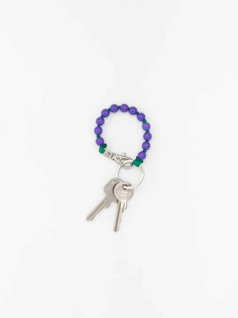 Perlen short keychain - purple - darkgreen