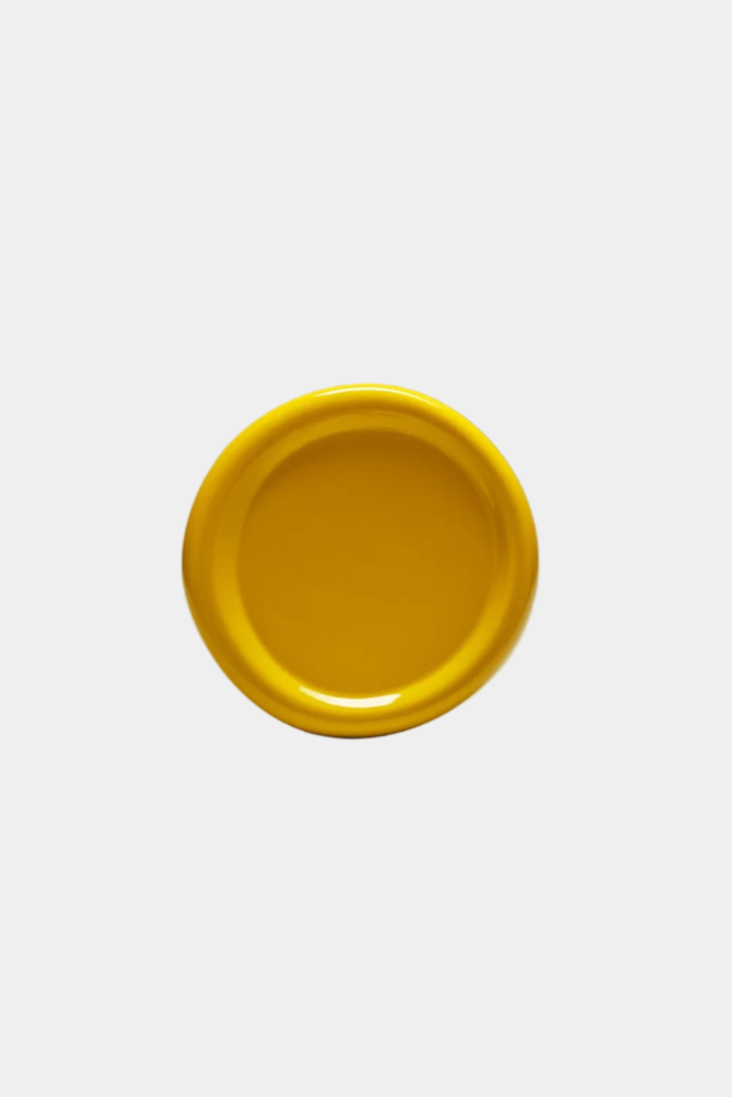 softedge mustard snack plate on a white background