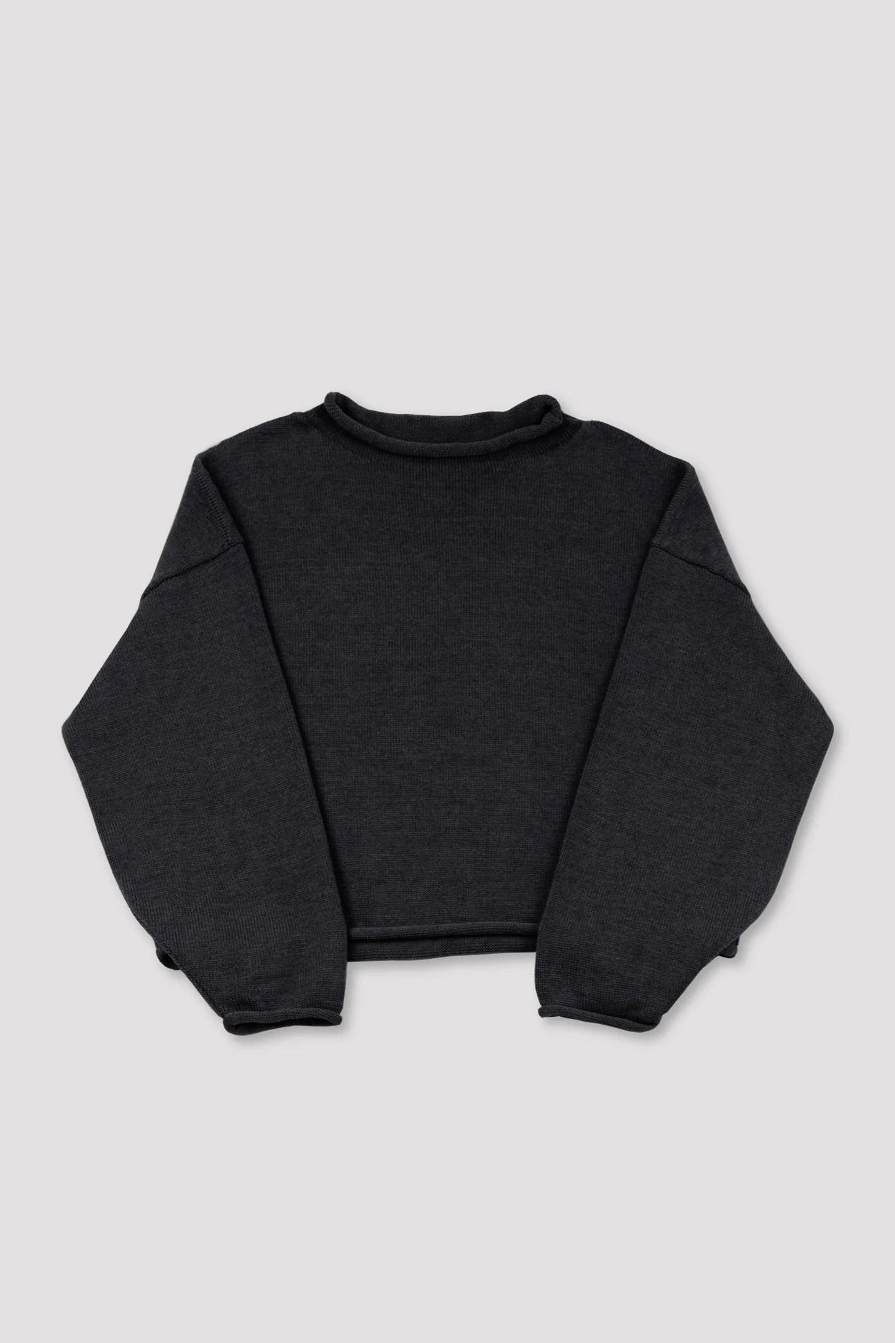 FADED BLACK ROLLED SWEATER