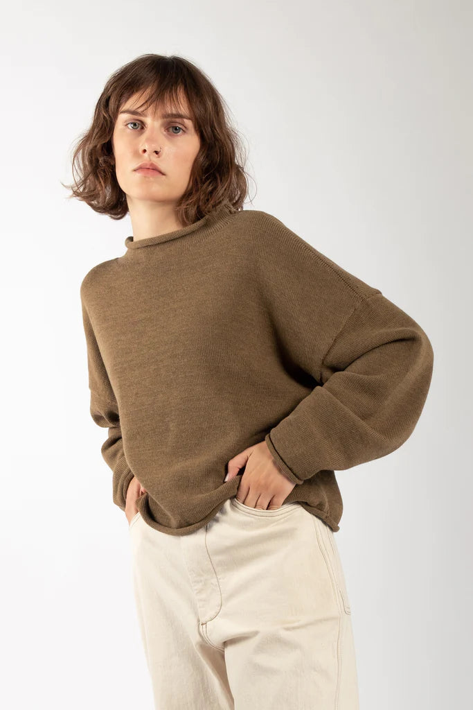 Umber Rolled Sweater